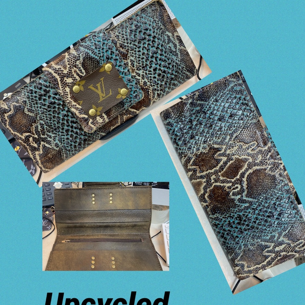 Keep it gypsy leather wallet with snake skin